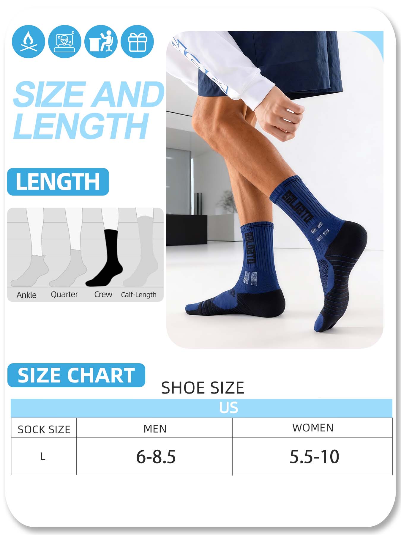 Calcetines MQAMEX Elite Ultra Ligeros para Tenis y Pickleball - Mini Crew