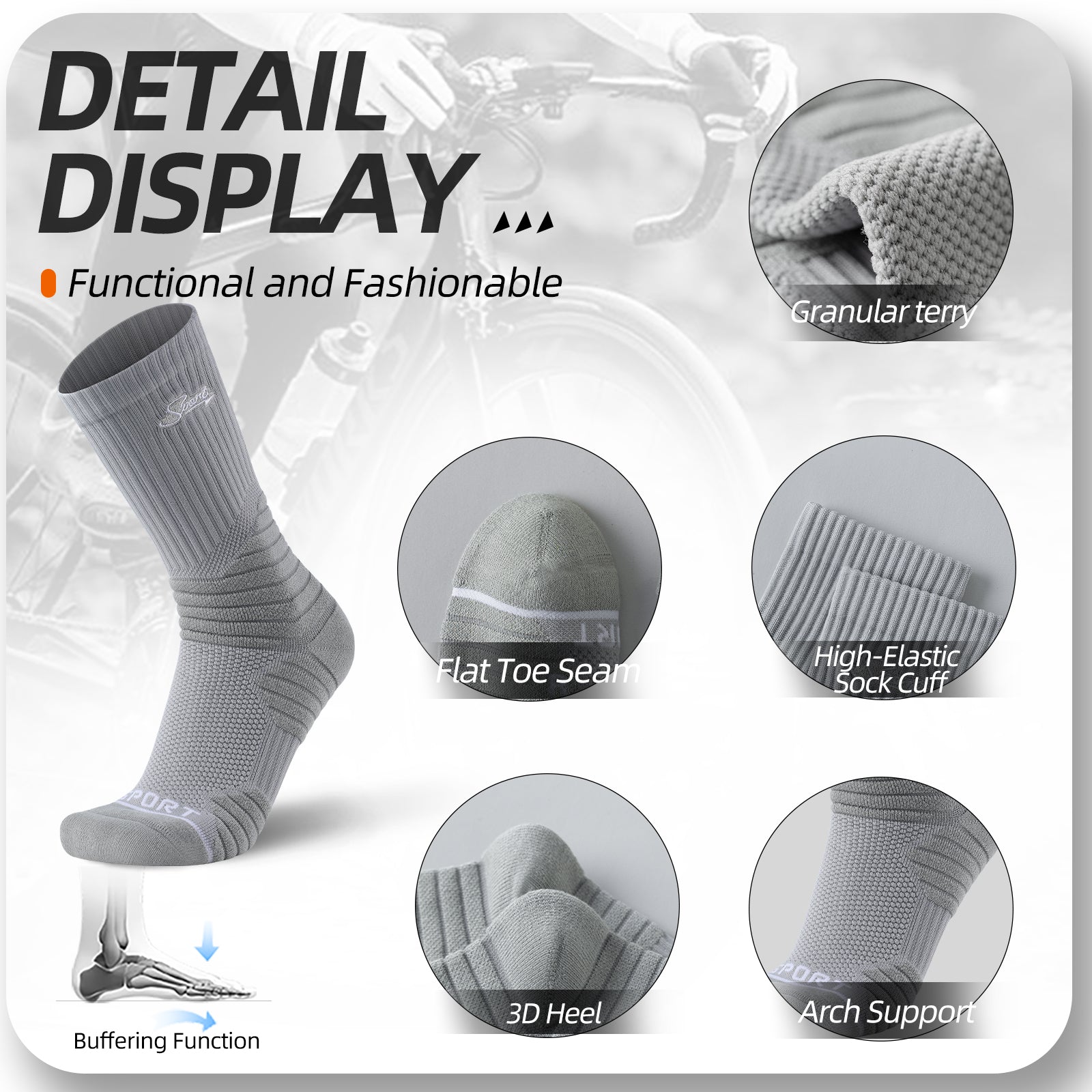 MQAMEX Elite Ultra Light Running Socks-Crew Socks
