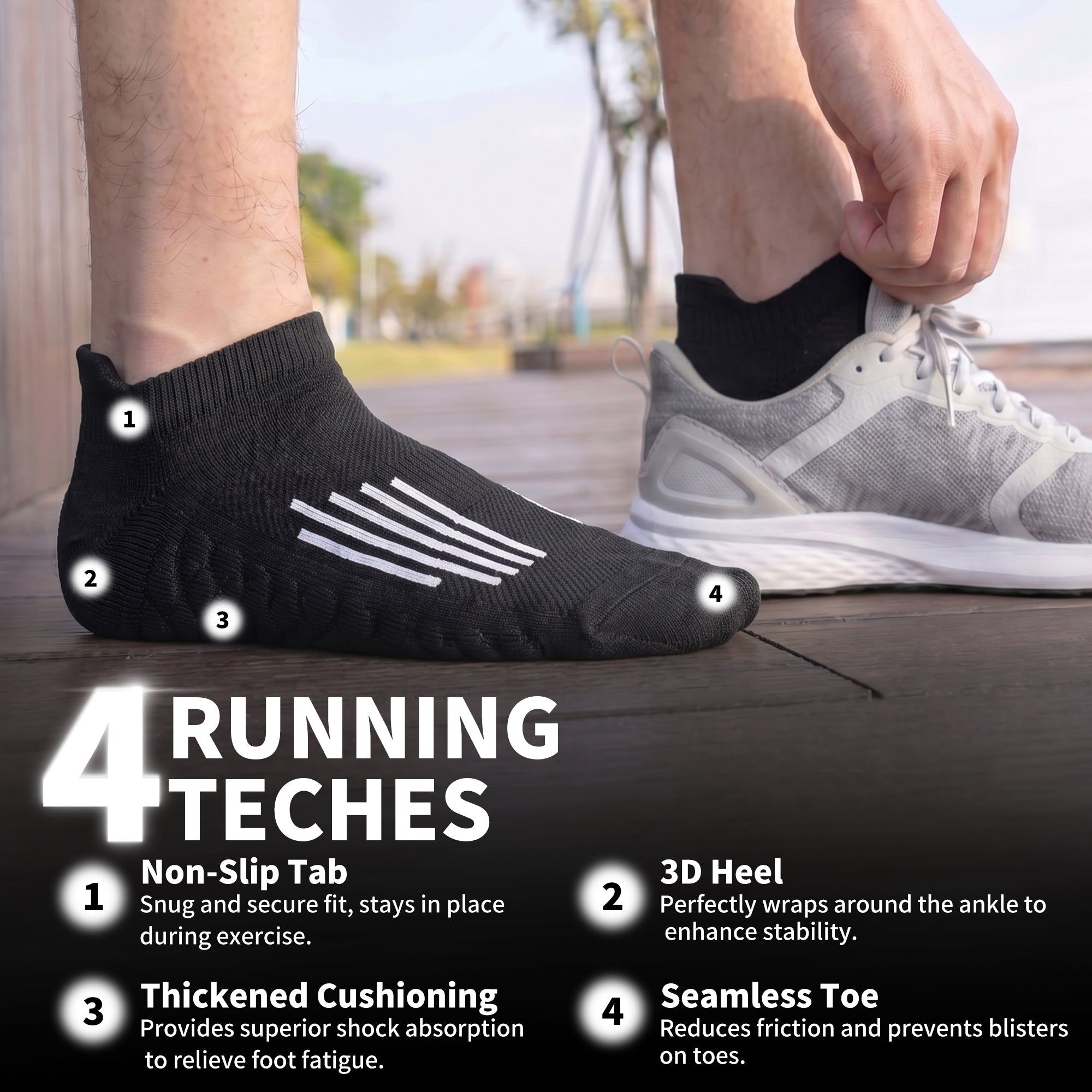 MQAMEX Elite Ultra Light Running Socks - Calcetines tobilleros