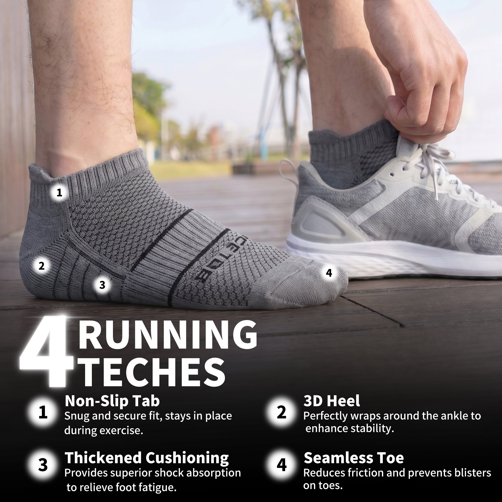 MQAMEX Elite Ultra Light Running Socks-Calcetines tobilleros