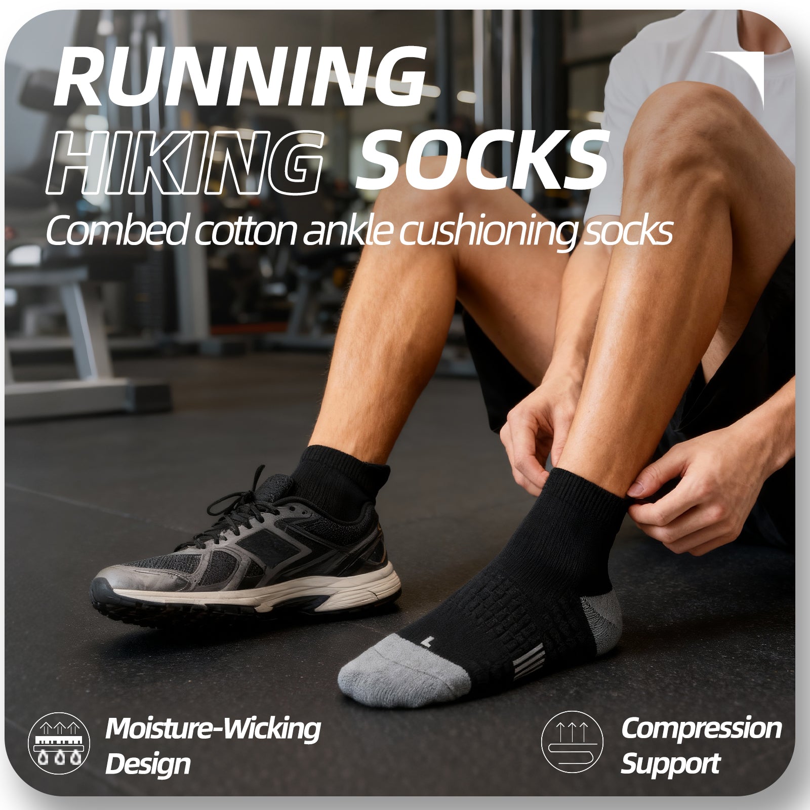 MQAMEX Elite Ultra Light Running Socks-Mini Crew Socks