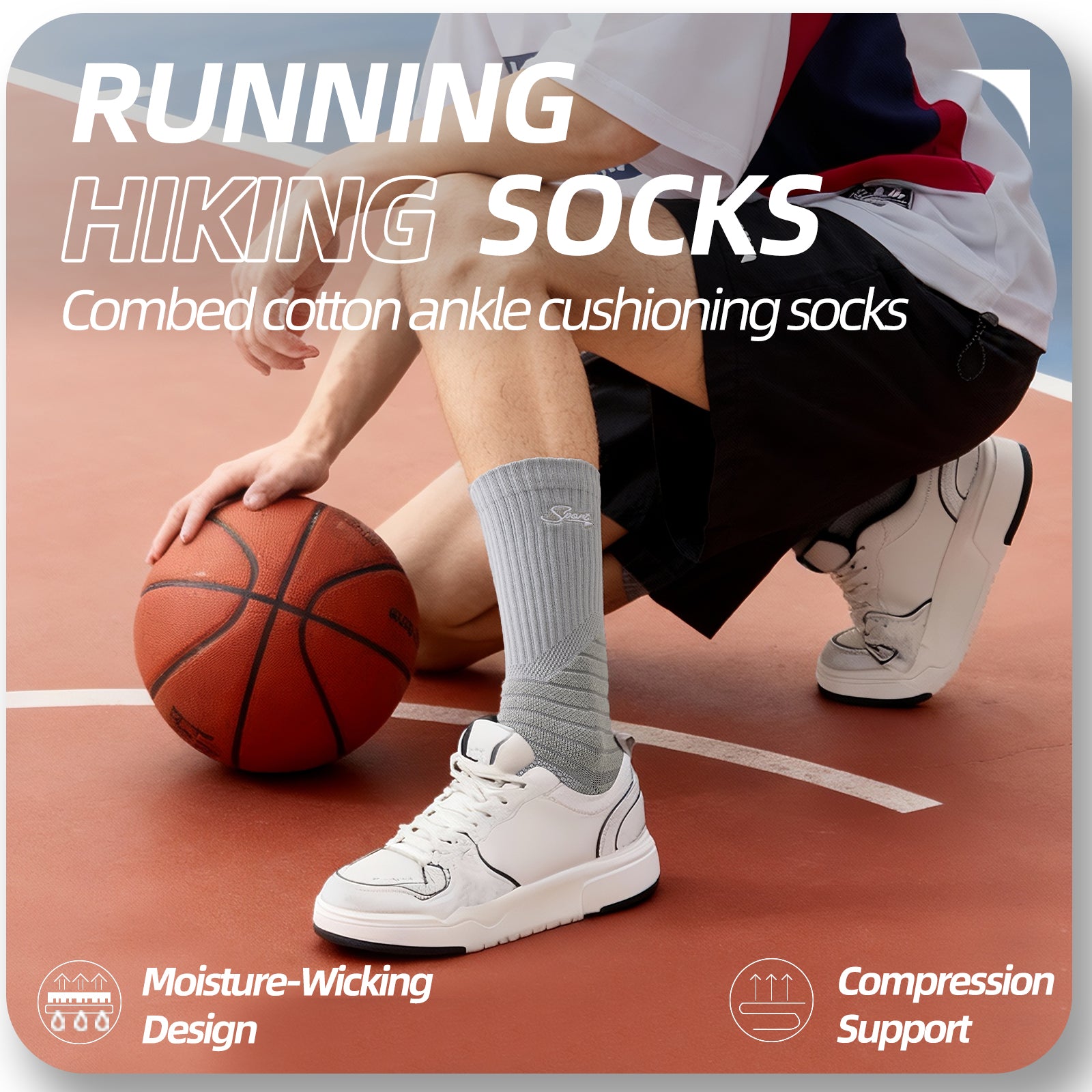 MQAMEX Elite Ultra Light Running Socks-Crew Socks