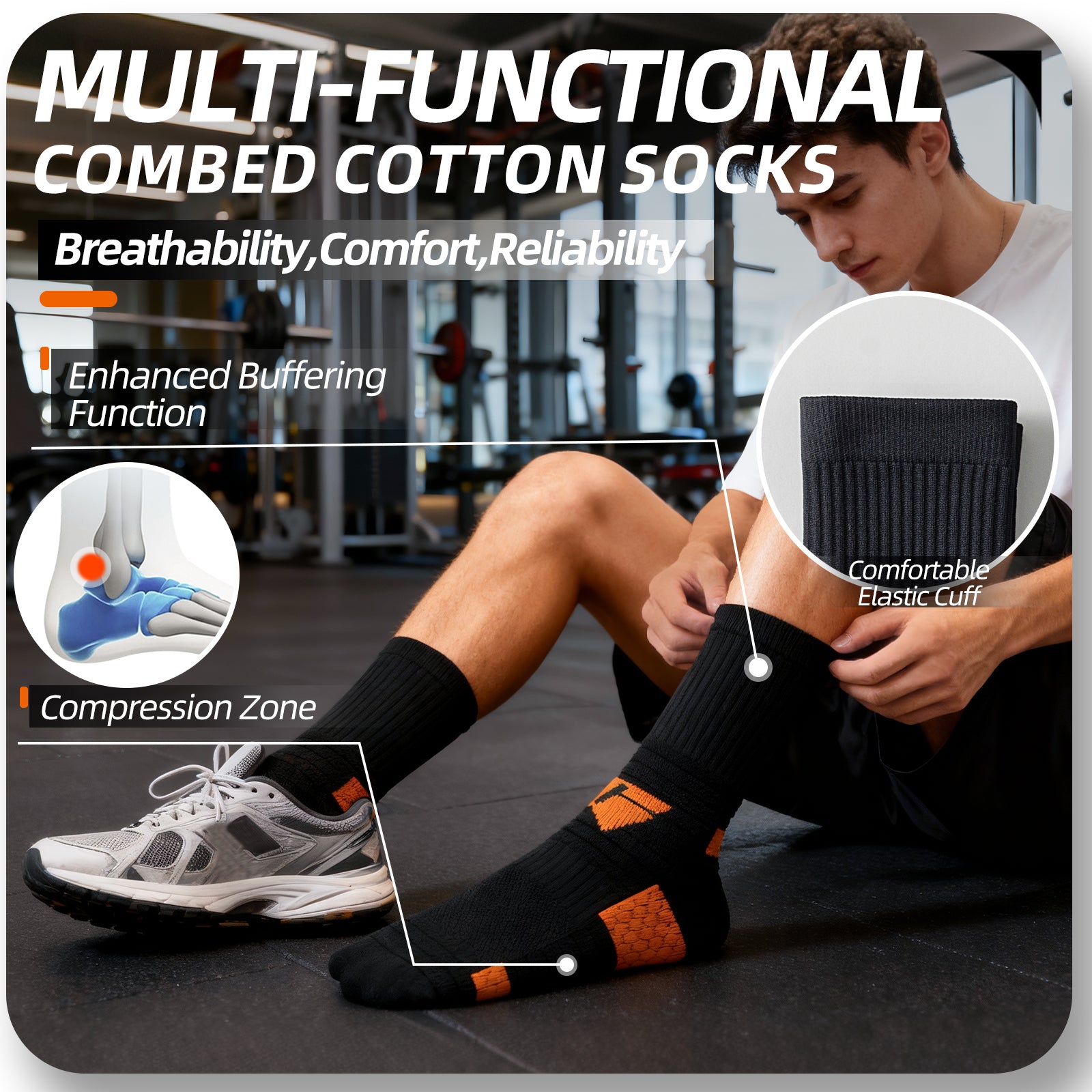 MQAMEX Elite Ultra Light Running Socks-Crew Socks